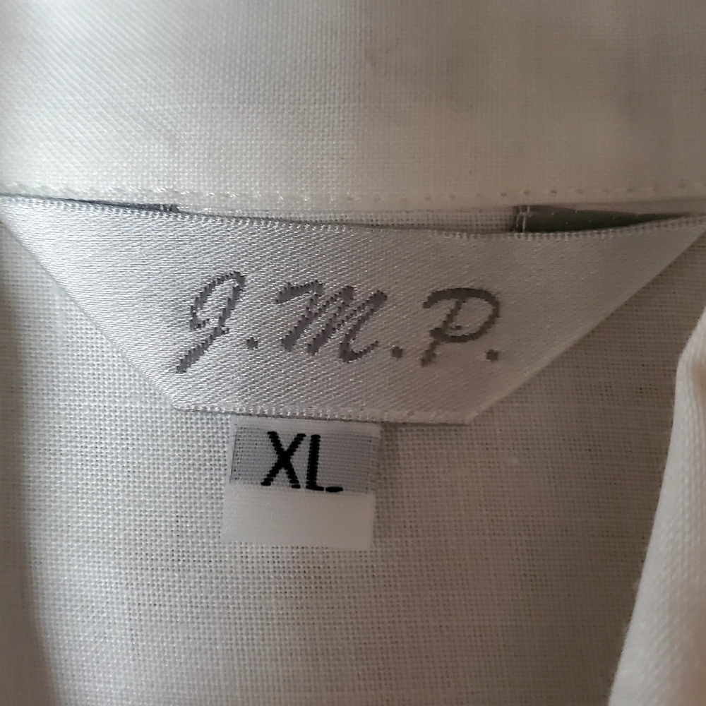 JMP Pale Pink Havana Style 4 Pocket Pintuck Sleeveless Linen Blouse Size XL - Picture 2 of 7